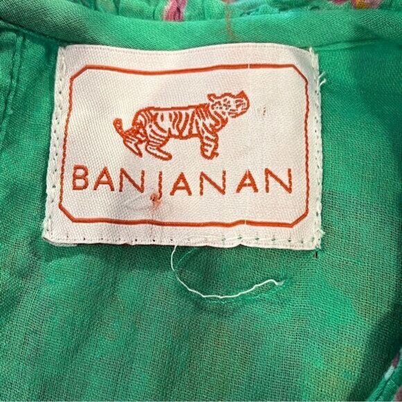 Benjanan Floral Flamingo print mini long sleeve Dress size medium - Picture 12 of 15